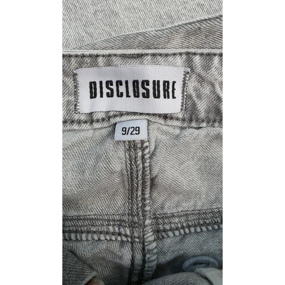 Disclosure Womens Wide Leg Jeans Gray Acid Wash High Rise Denim Size 9/29